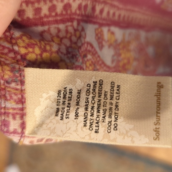 Soft Surroundings boho pink open front kimono women's plus size 1X - Picture 5 of 5